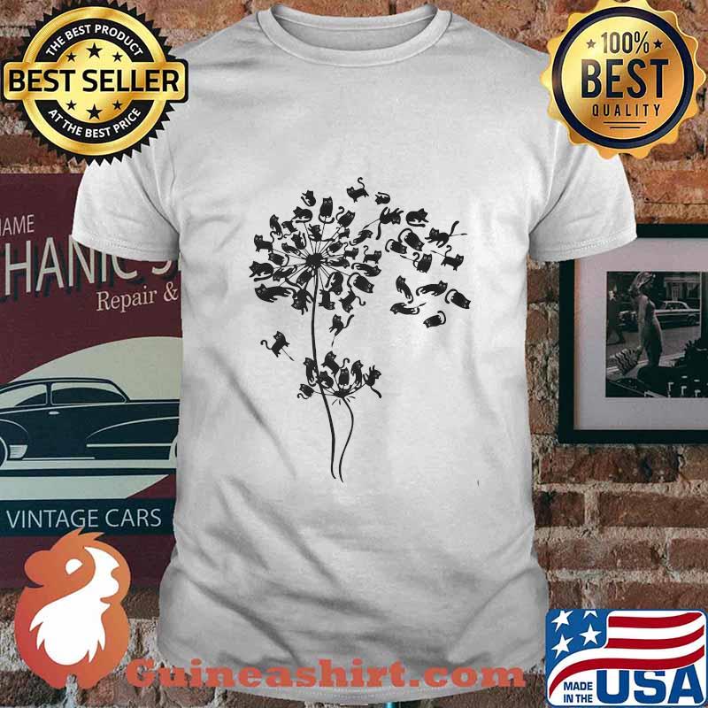 Official Black Cat Dandelion Flower Shirt
