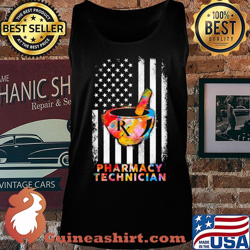 Official Pharmacy Technician American Flag Independence Day Shirt Tank top