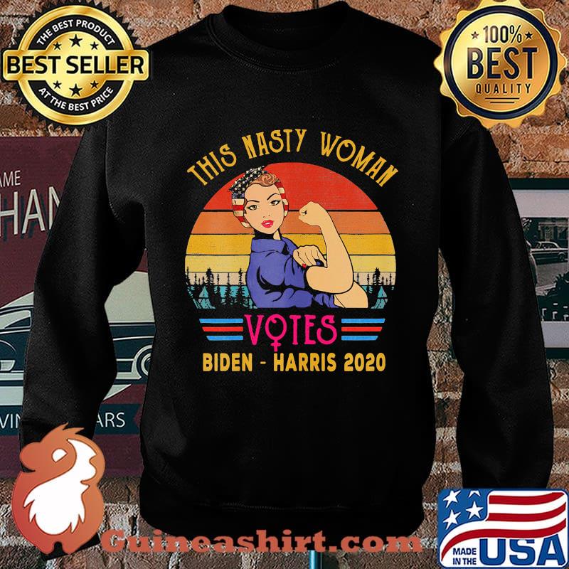 Official This Nasty Woman Votes Biden Harris 2020 Vintage Retro Shirt Sweater