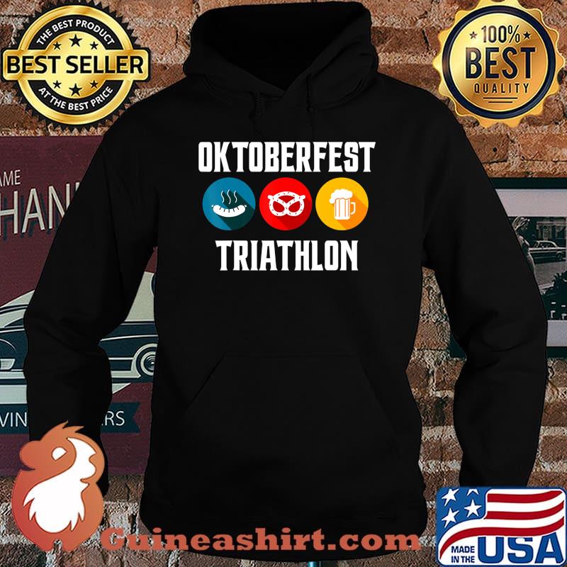 Oktoberfest Triathlon Funny Bavarian Beer Pretzels and Brat T-Shirt Hoodie