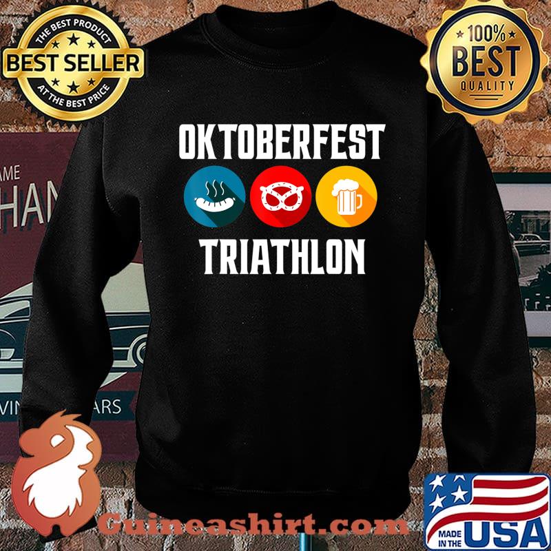 Oktoberfest Triathlon Funny Bavarian Beer Pretzels and Brat T-Shirt Sweater