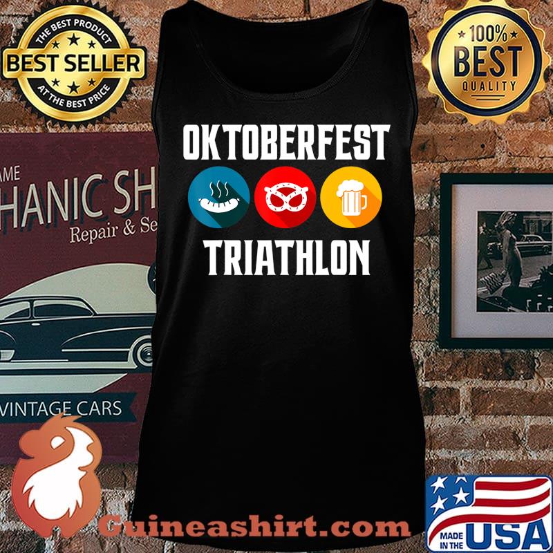 Oktoberfest Triathlon Funny Bavarian Beer Pretzels and Brat T-Shirt Tank top