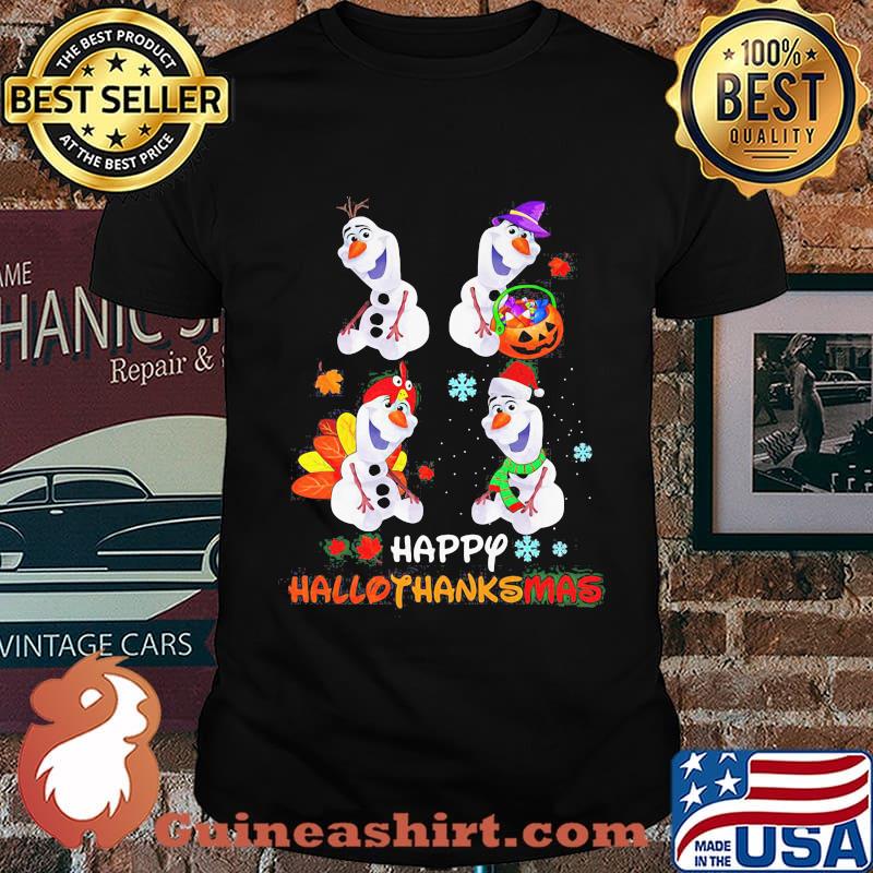 Olaf happy hallothanksmas halloween thanksgiving christmas shirt