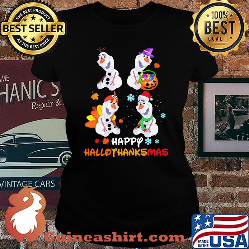 Olaf witch happy hallothanksmas halloween thanksgiving christmas s Laides tee