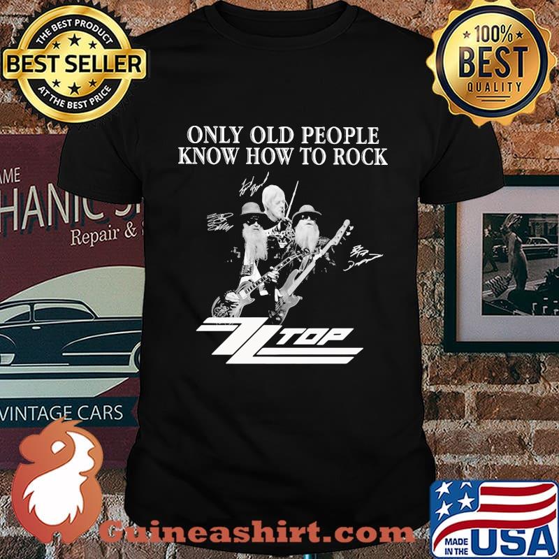 Only old people know how to rock t top band members signatures shirt