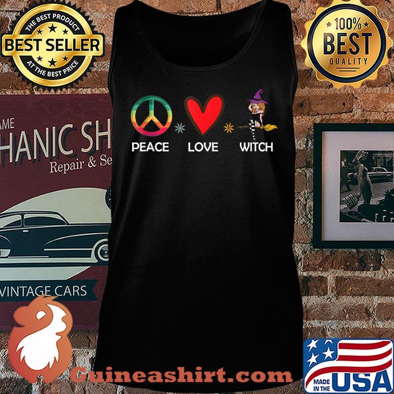 Peace Love Witch Graphic Kids Girls Women Funny Halloween s Tank top