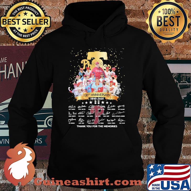 Philadelphia phillies 130th anniversary 1890 2020 thank you for the memories signatures s Hoodie