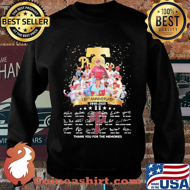 Philadelphia phillies 130th anniversary 1890 2020 thank you for the memories signatures s Sweater