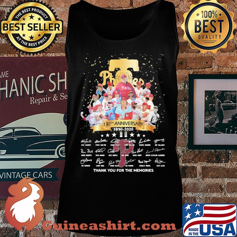 Philadelphia phillies 130th anniversary 1890 2020 thank you for the memories signatures s Tank top