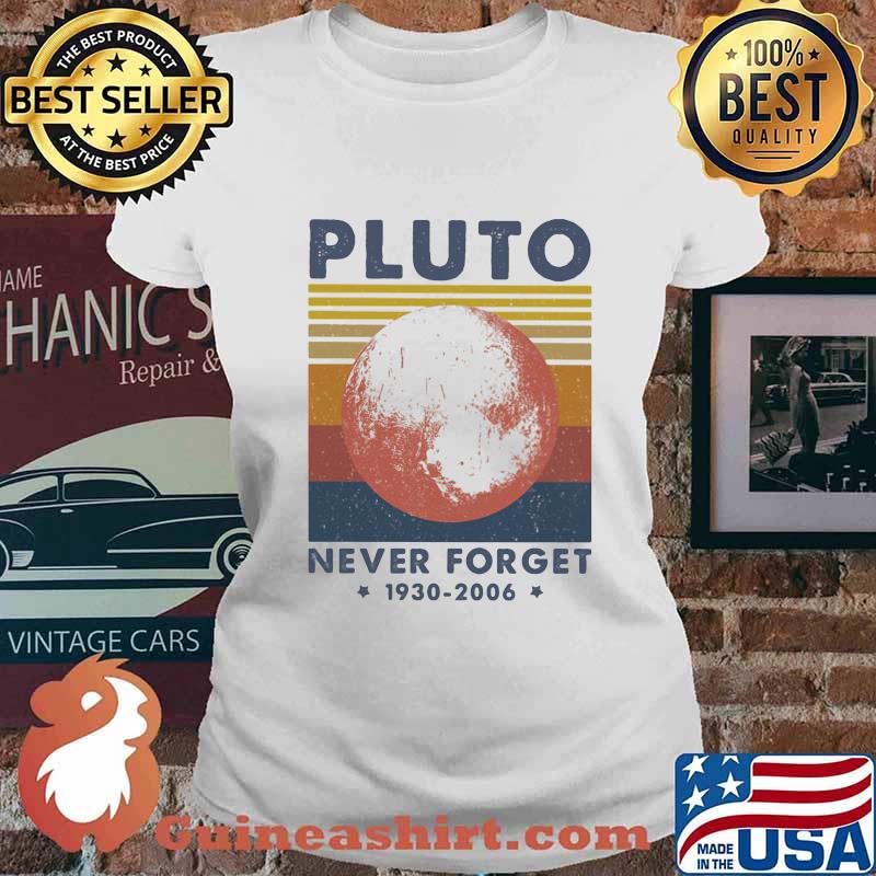 Pluto never for get 1930 2006 stars line vintage retro s Ladies tee