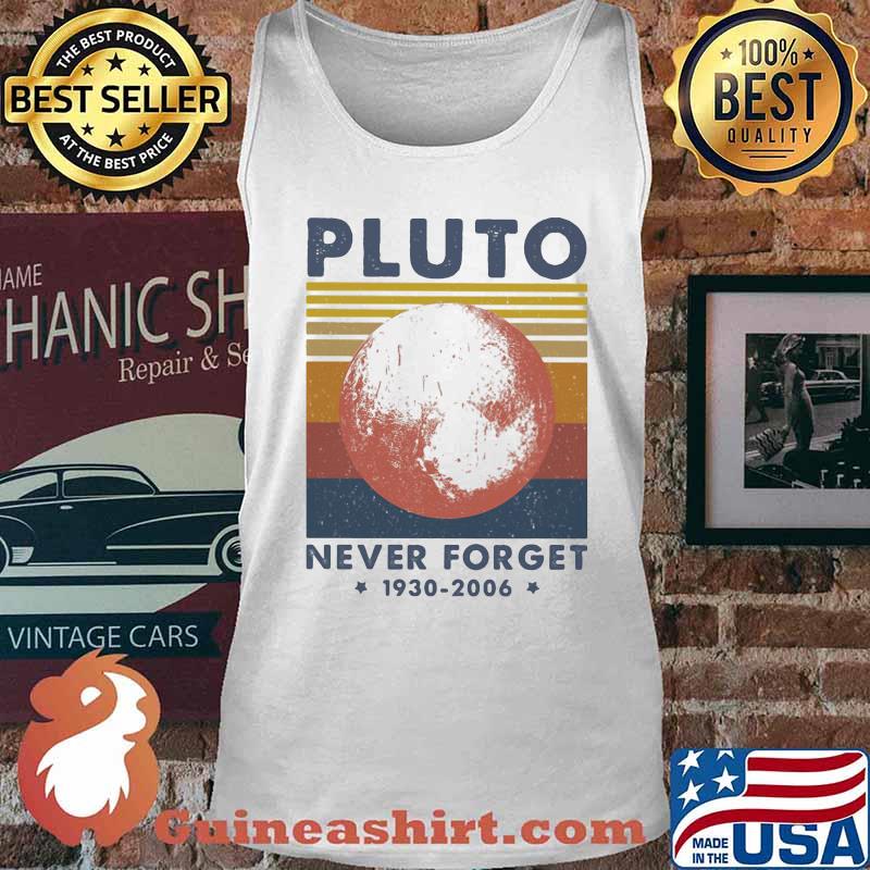 Pluto never for get 1930 2006 stars line vintage retro s Tank top