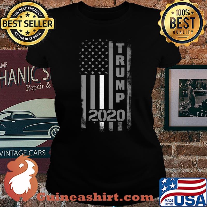 Pro Trump Ems Officer 2020 Us Flag White Line Thin Gift T-Shirt Laides tee
