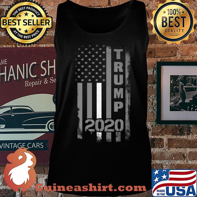 Pro Trump Ems Officer 2020 Us Flag White Line Thin Gift T-Shirt Tank top