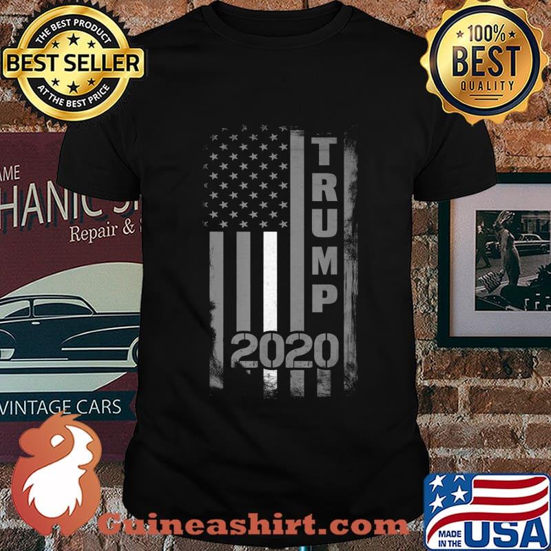 Pro Trump Ems Officer 2020 Us Flag White Line Thin Gift T-Shirt