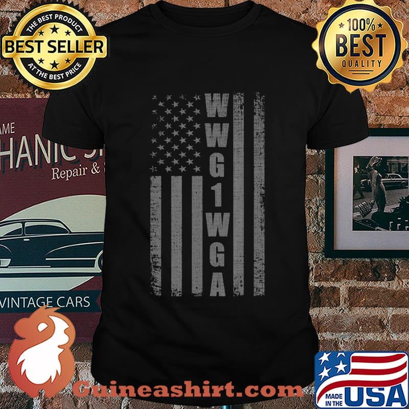 QAnon Shirt WWG1WGA US Flag Retro Q Anon T-Shirt