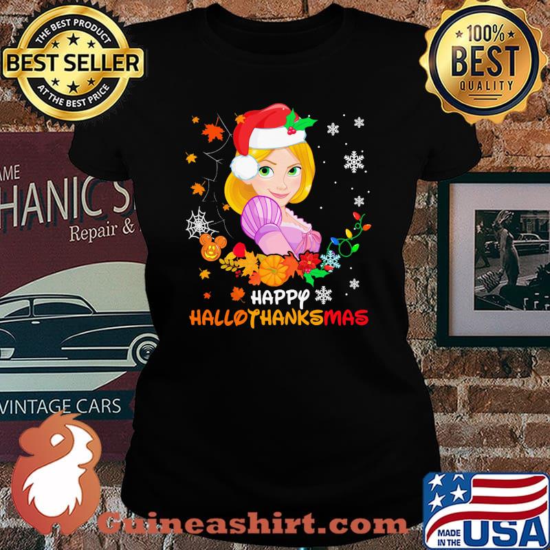 Rapunzel happy hallothanksmas halloween thanksgiving christmas s Laides tee