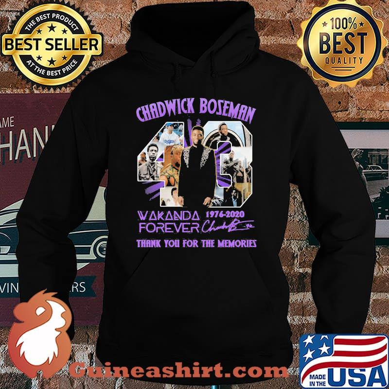 Rip chadwick 43 wakanda forever 1976 2020 thank you for the memories signature s Hoodie