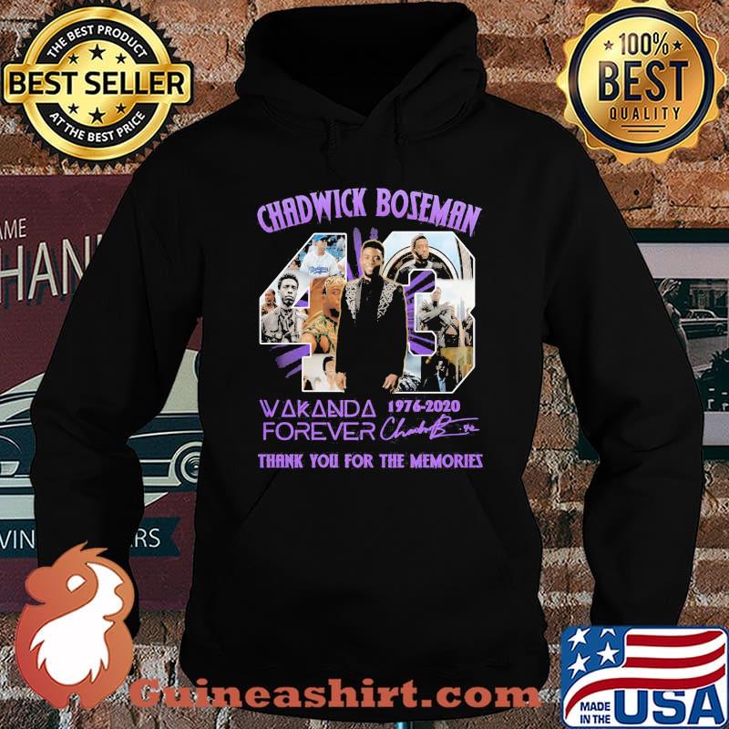 Rip chadwick 43 wakanda forever 1976 2020 thank you for the memories signatures s Hoodie