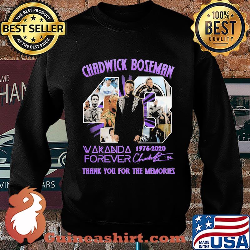Rip chadwick 43 wakanda forever 1976 2020 thank you for the memories signatures s Sweater