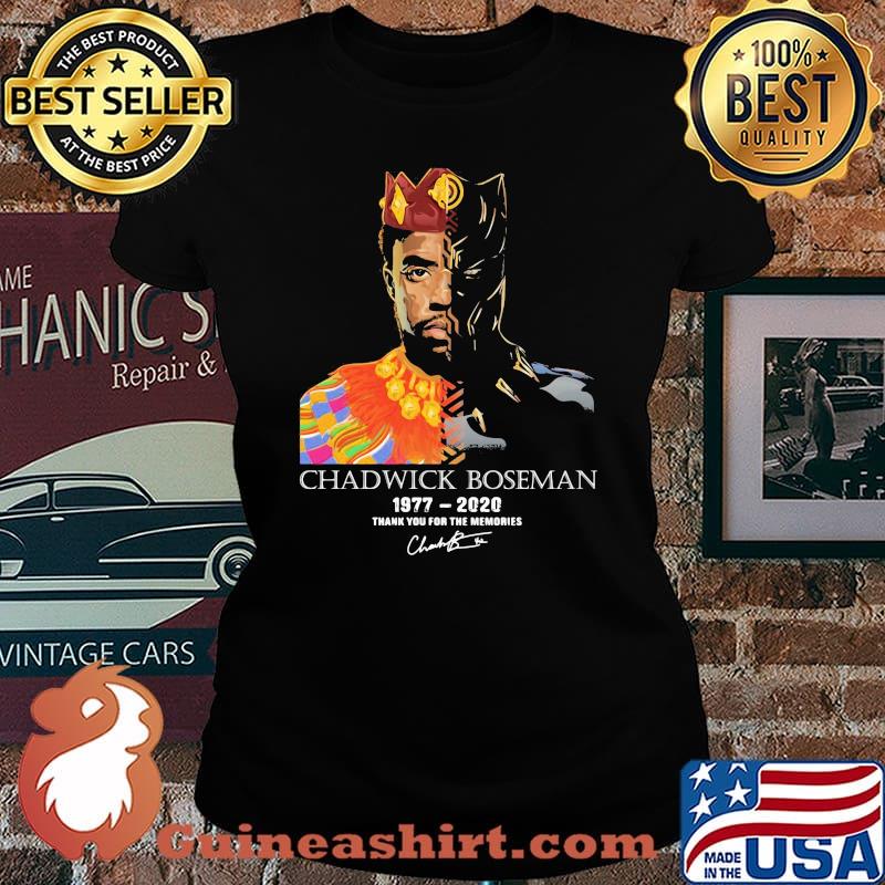 Rip chadwick black panther 1977 2020 thank you for the memories signature art s Laides tee