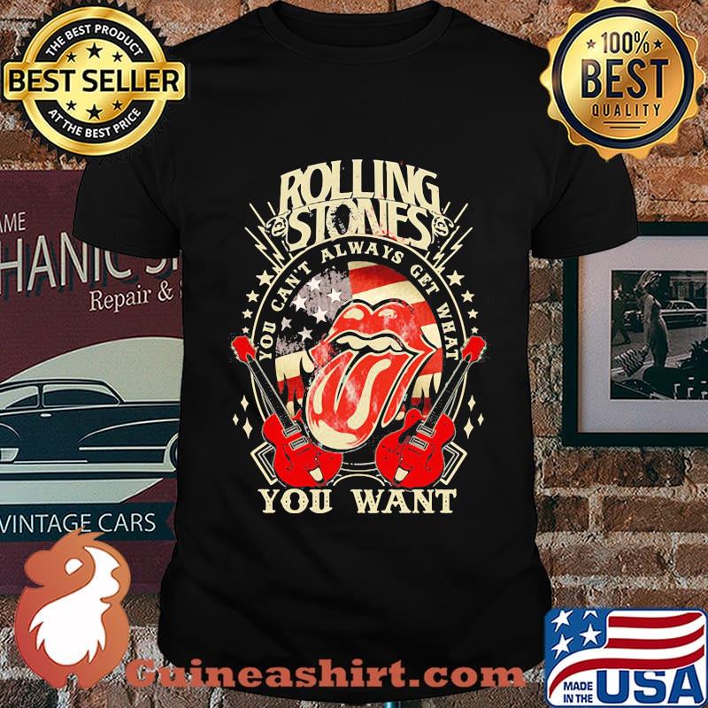 Rolling band you can't always get what you want american flag stars shirt