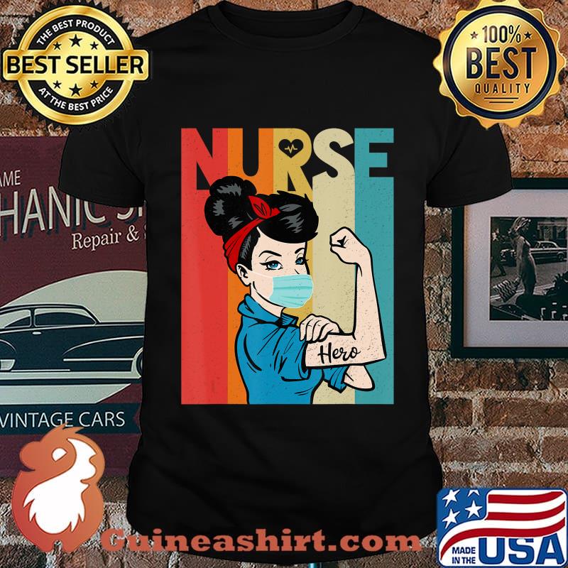 Rosie The Riveter Vintage Nurse with face mask T-Shirt