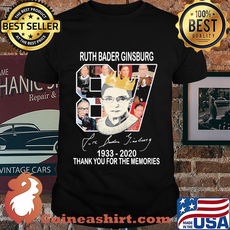 Ruth bader ginsburg 87 fire band jimbung 1933 - 2020 thank you for the memories shirt
