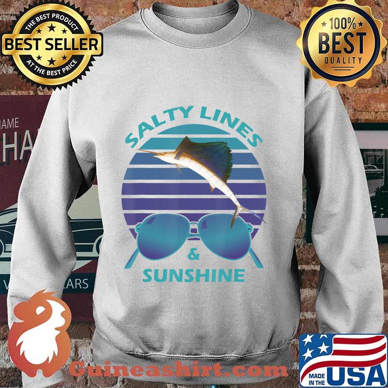 Salty Lines & Sunshine Retro Sunset with Marlin T-Shirt Sweater