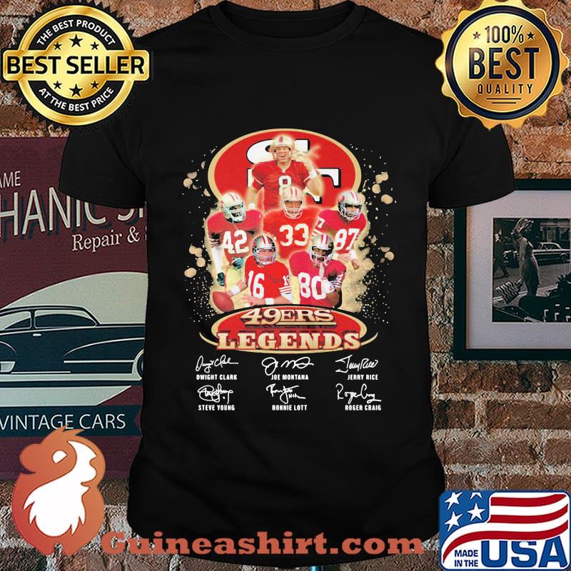 San francisco 49ers legends signatures shirt