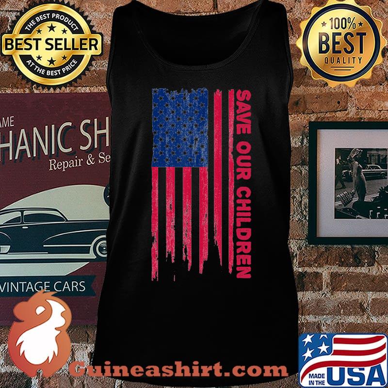 Save Our Children USA Flag End Human Trafficking Awareness T-Shirt Tank top