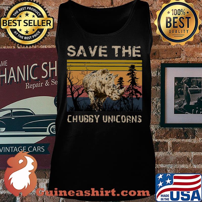 Save the chubby unicorns vintage retro mountain s Tank top