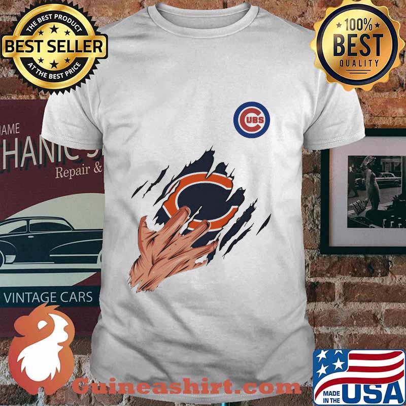 Scratch chicago bear and chicago cubs shirt