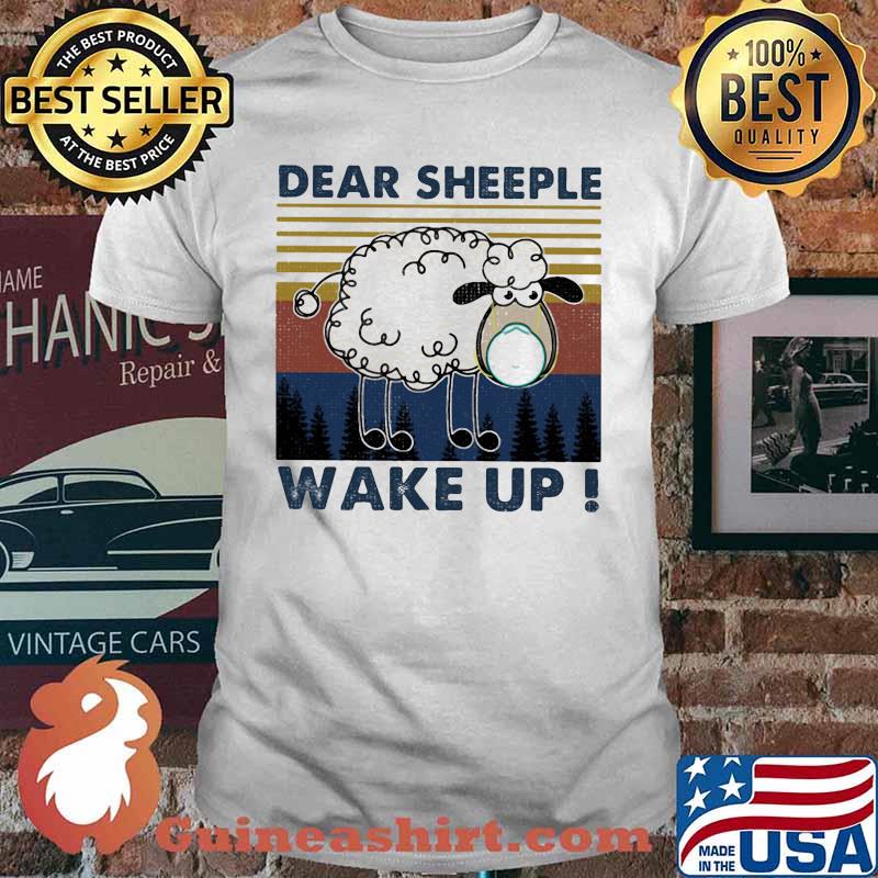 Sheep dear sheeple wake up vintage retro shirt