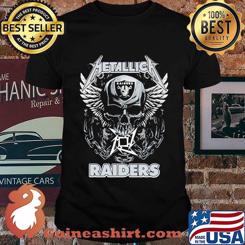 Skull wings metallica los angeles raiders shirt