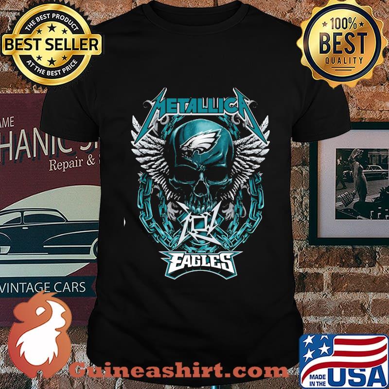 Skull wings metallica philadelphia eagles shirt