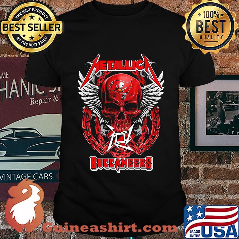 Skull wings metallica tampa bay buccaneers shirt