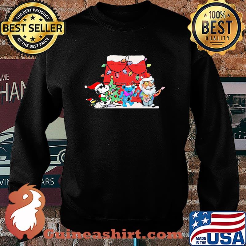 Snoopy and bears santa playing guitars merry christmas s Sweater
