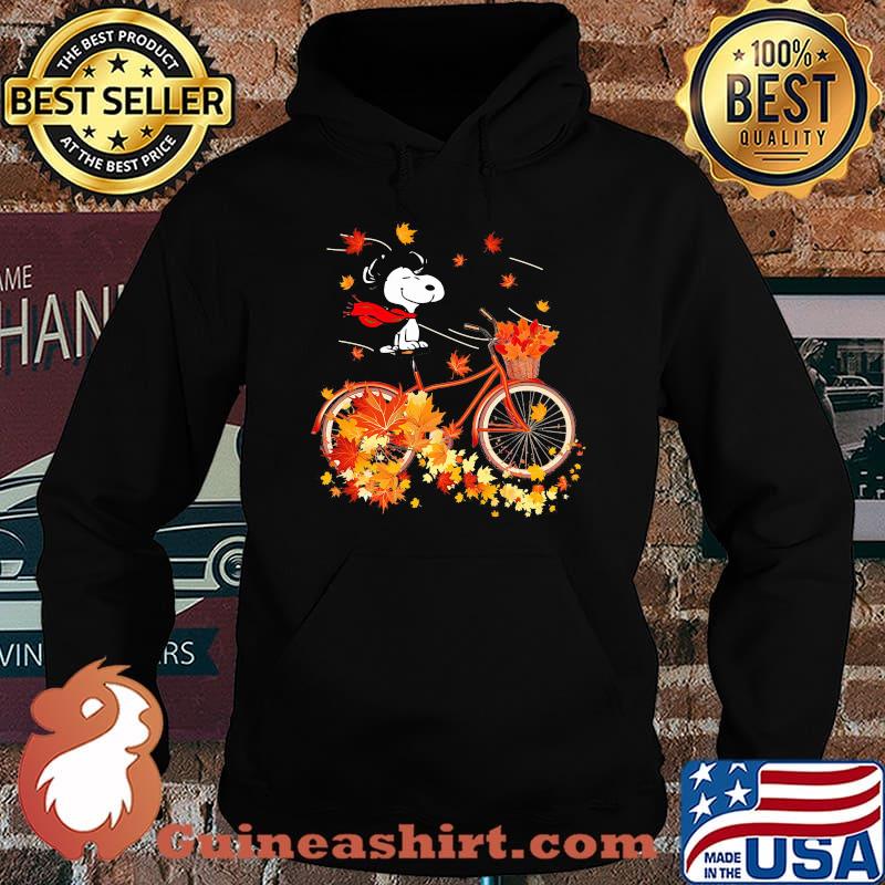 Snoopy riding bicycle leaves tree fall s Hoodie