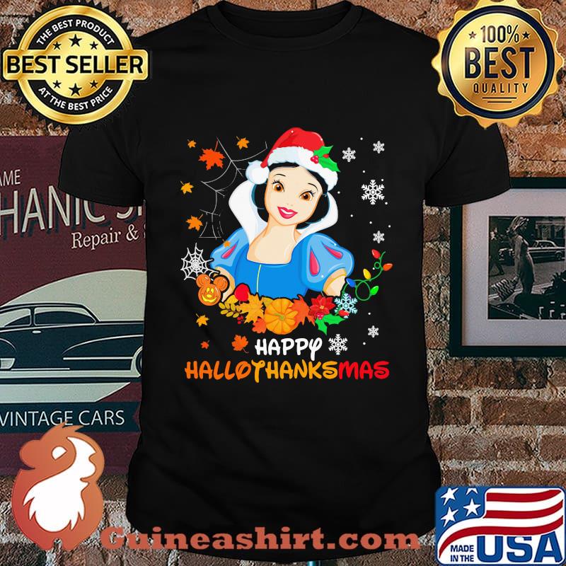 Snow white happy hallothanksmas halloween thanksgiving christmas shirt