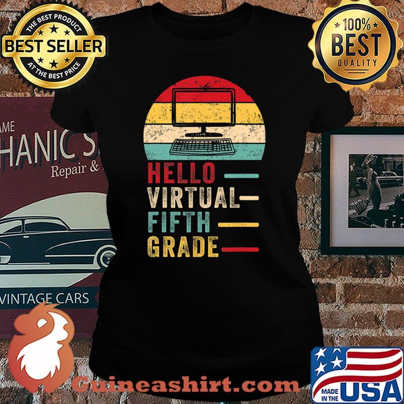 Th Hello Virtual Fifth Grade Costume First Day Of School T-Shirt Laides tee
