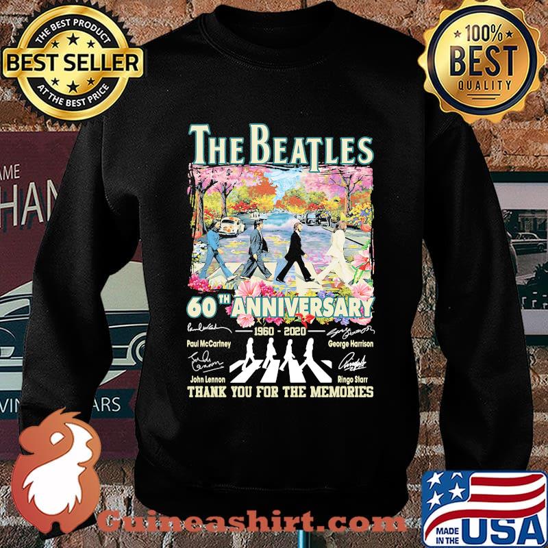 The band abbey road 60th anniversary 1960 2020 thank you for the memories signatures flowers s Sweater
