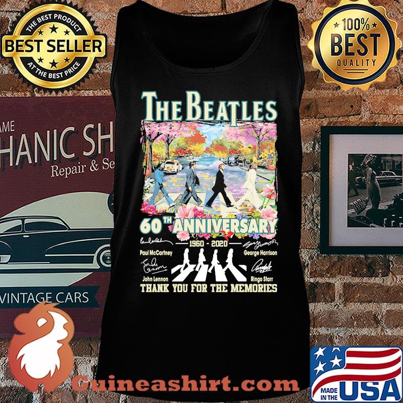The band abbey road 60th anniversary 1960 2020 thank you for the memories signatures flowers s Tank top