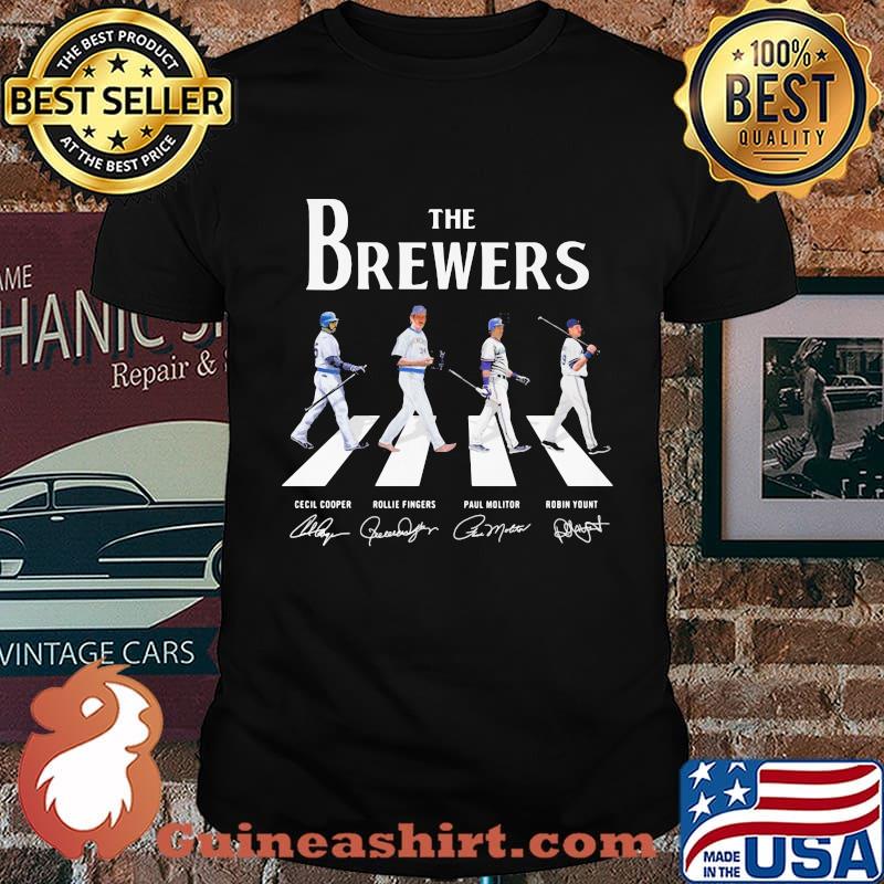 The brewers baseball crossing the line signatures shirt