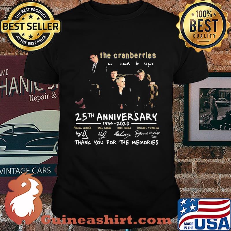 The cranberries 25th anniversary 1994 2020 thank you for the memories signatures shirt