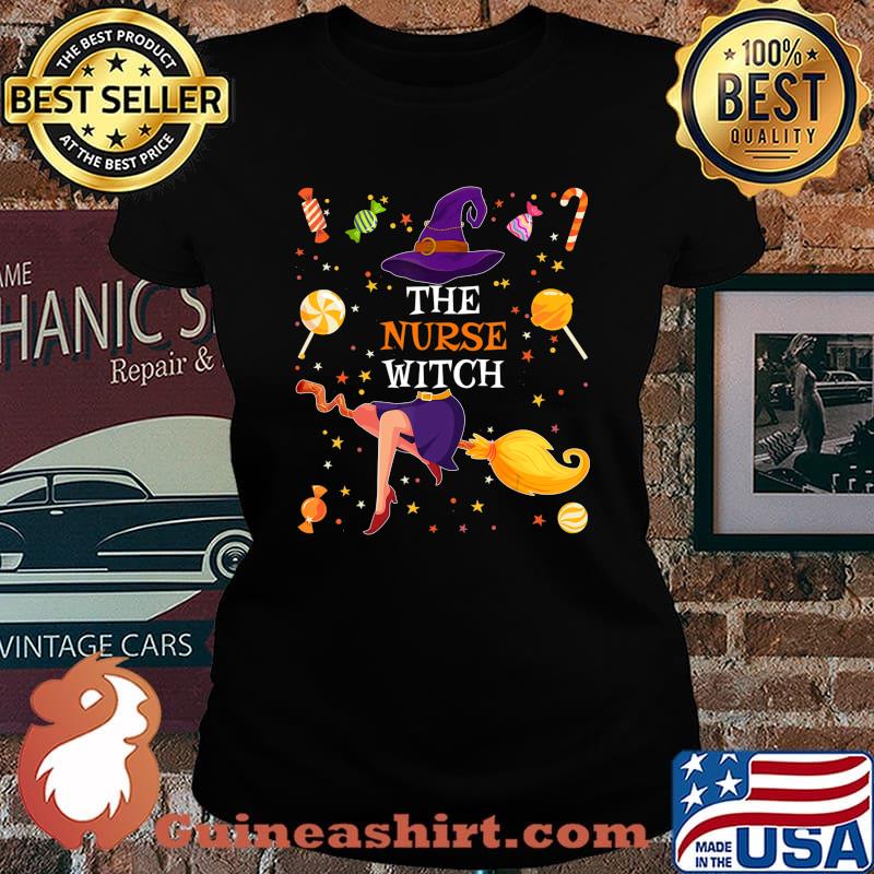 The Nurse Witch Funny Matching Family Halloween Candy Gift T-Shirt Laides tee
