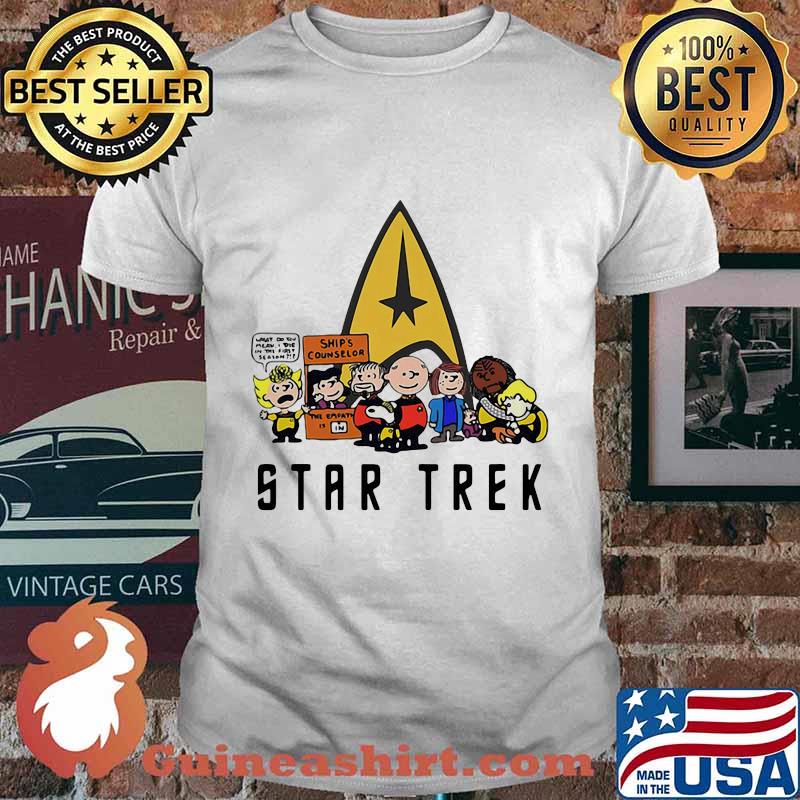 The peanuts cartoon characters star trek shirt