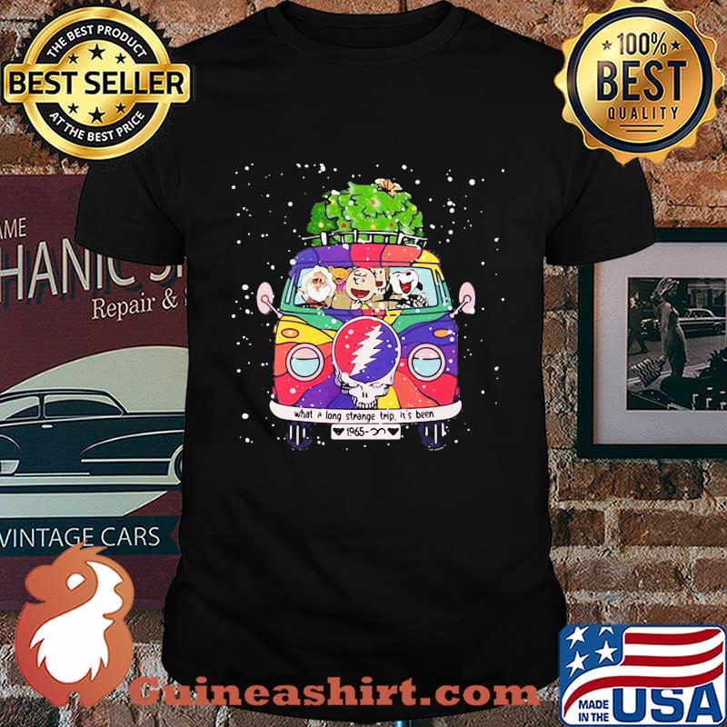 The peanuts riding bus grateful dead band what a long strange trip it's been christmas shirt