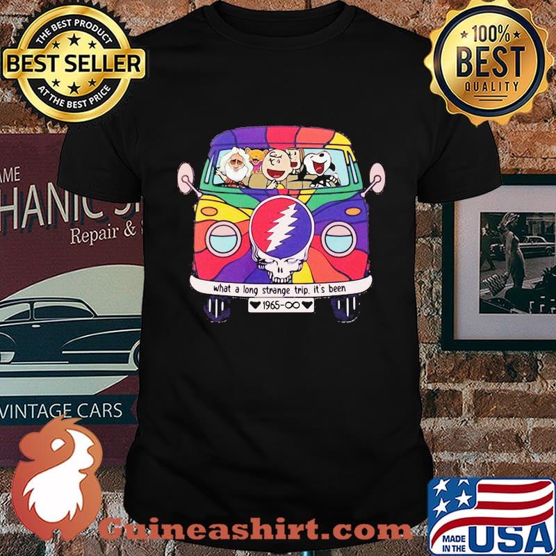 The peanuts riding bus grateful dead band what a long strange trip it's been shirt
