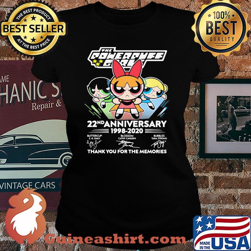 The powerpuff girls 22nd anniversary 1998 2020 thank you for the memories signatures s Laides tee