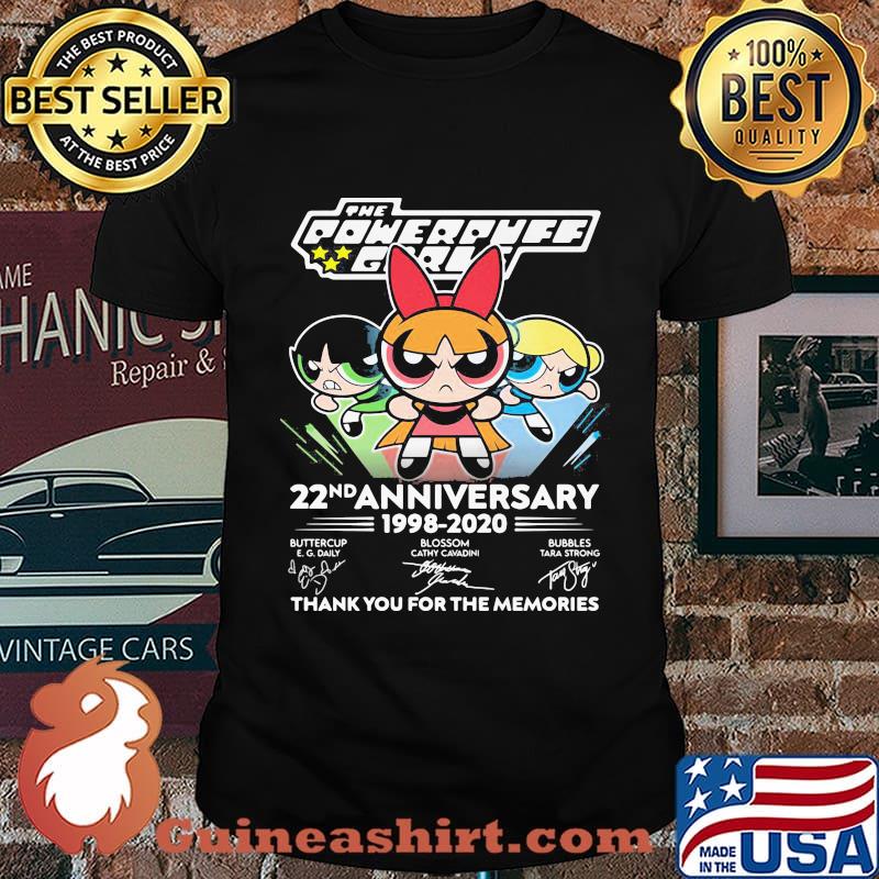 The powerpuff girls 22nd anniversary 1998 2020 thank you for the memories signatures shirt